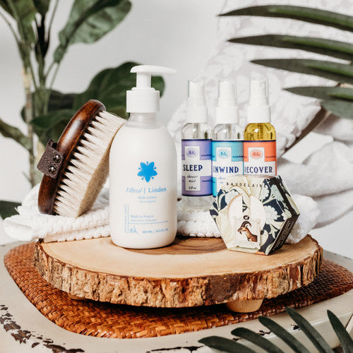 Liquid Soap & Lotion Set w/ Bamboo Tray