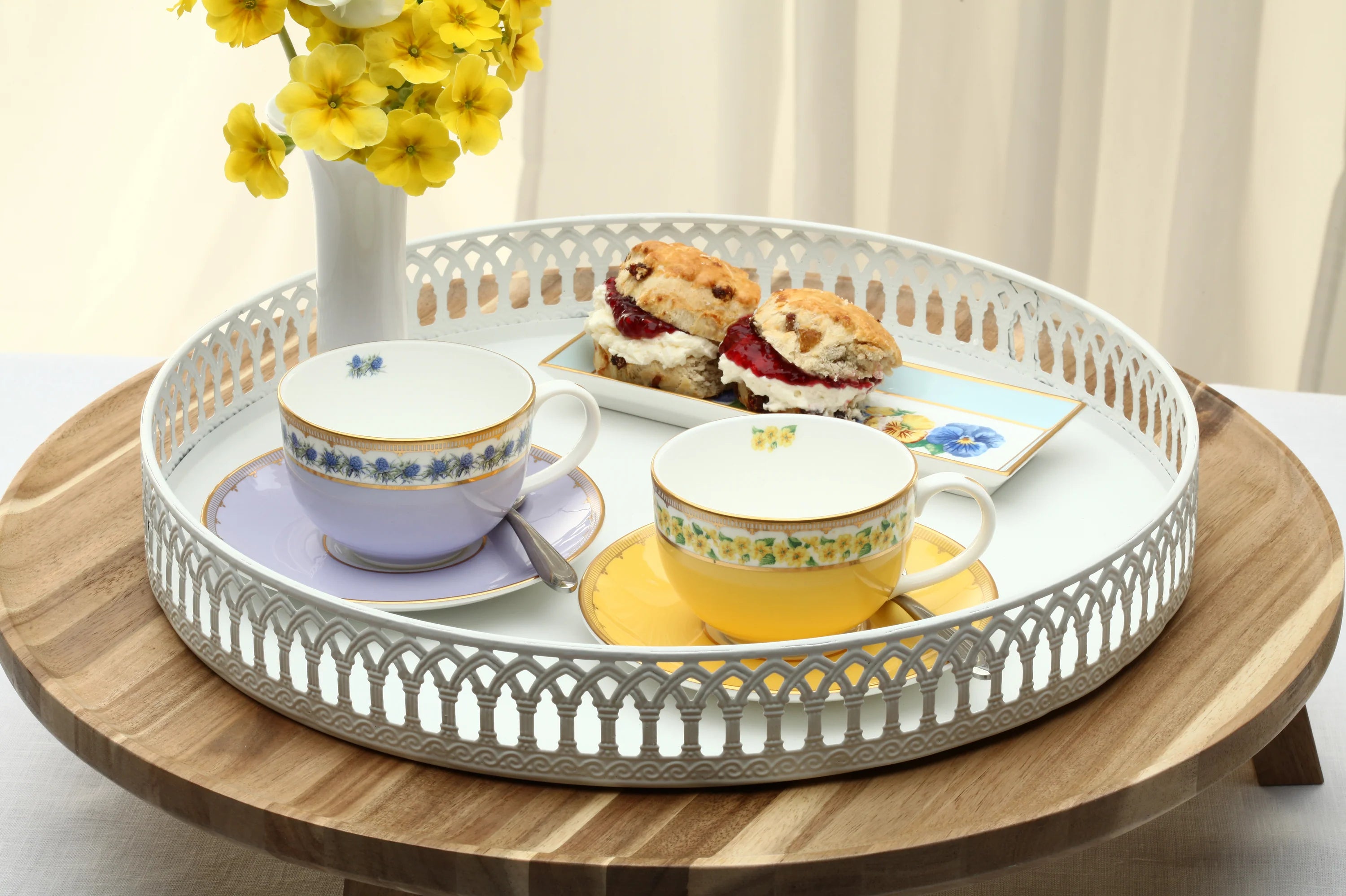 Thistle Lilac Shell Garden Floral Teacup & Saucer