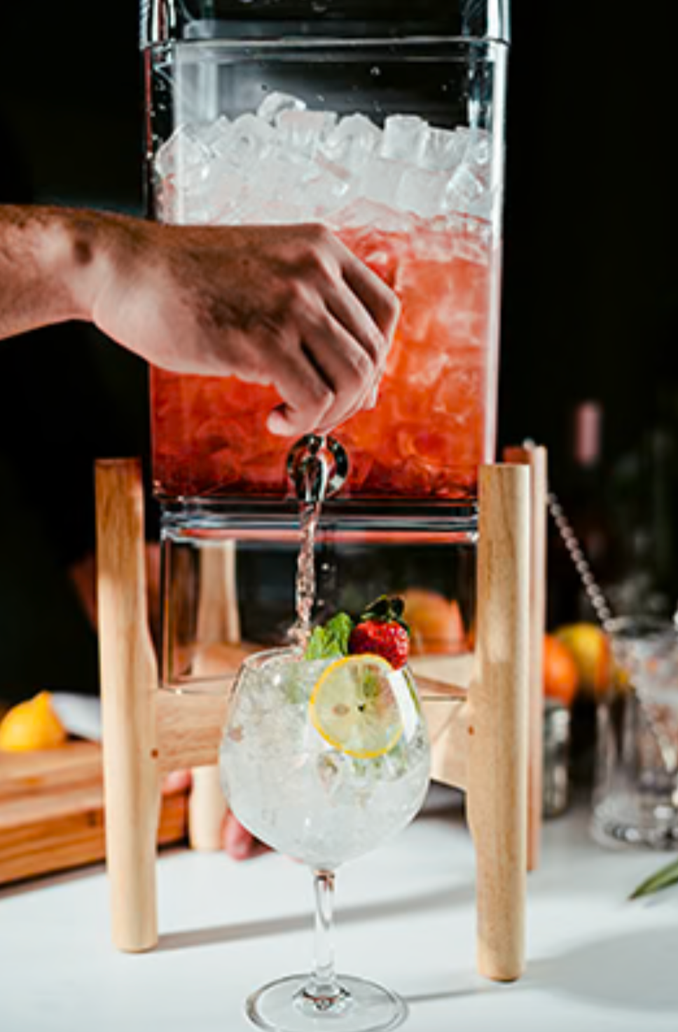 Cascade Beverage Dispenser & Wooden Stand - Thumbnail 2