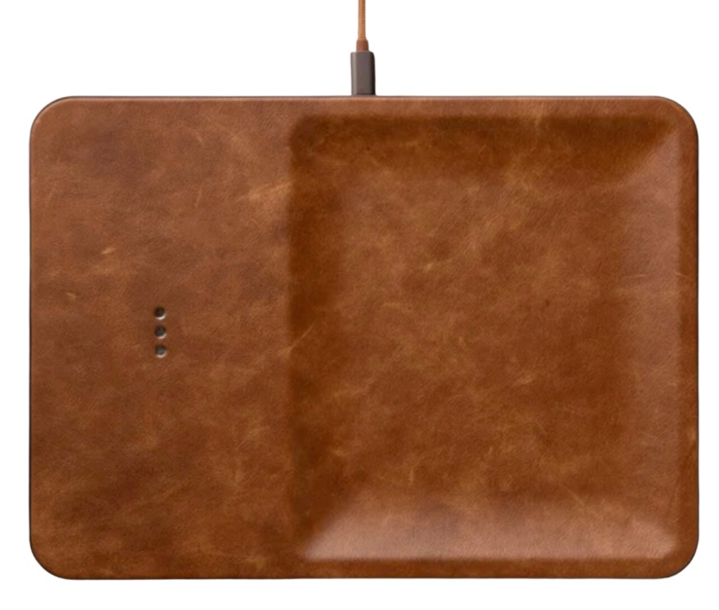 Leather Single-Device Charging Tray