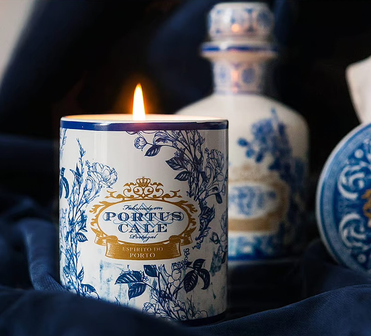 Gold & Blue Four Wick Candle