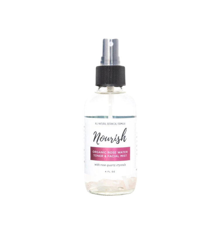 Rose Water Toner - 4 oz w/ Rose Quartz Crystals