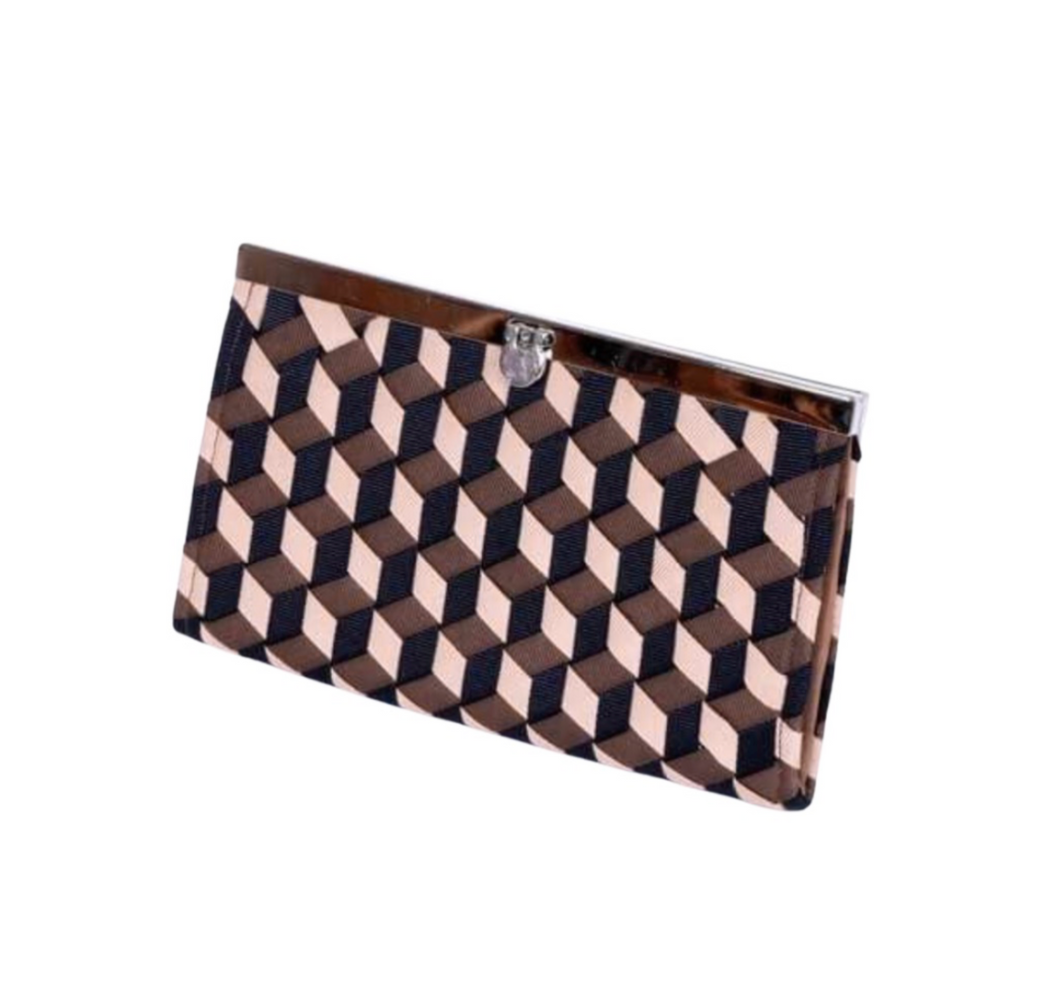 Geometric Woven Ribbon Wallet