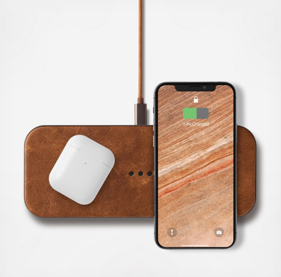 Dual-Device Charging Pad Leather