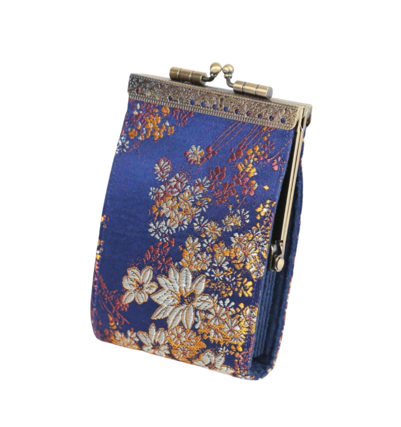 Small Floral Brocade Card Holder with RFID