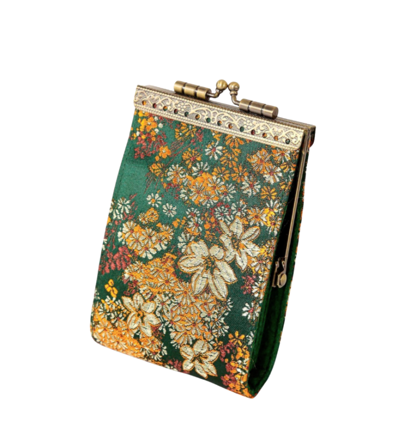 Small Floral Brocade Card Holder with RFID