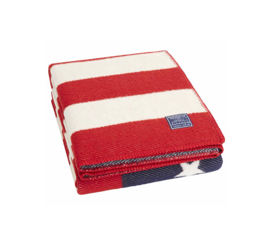 American Flag Wool Throw Blanket - Thumbnail 3