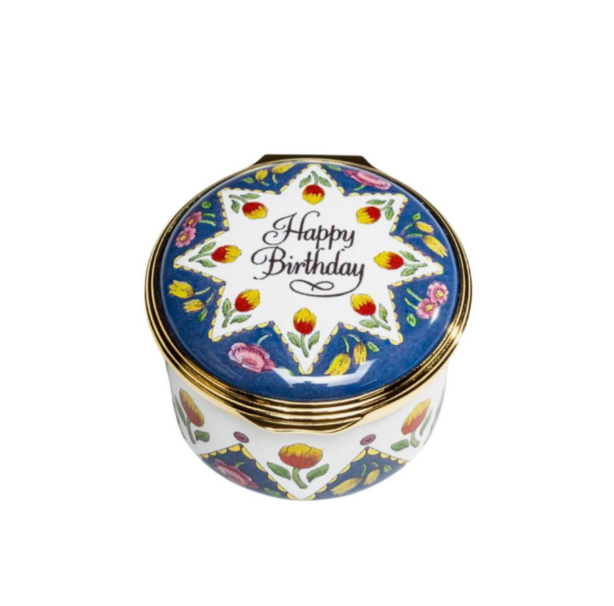 Halcyon Days Happy Birthday Enamel Box