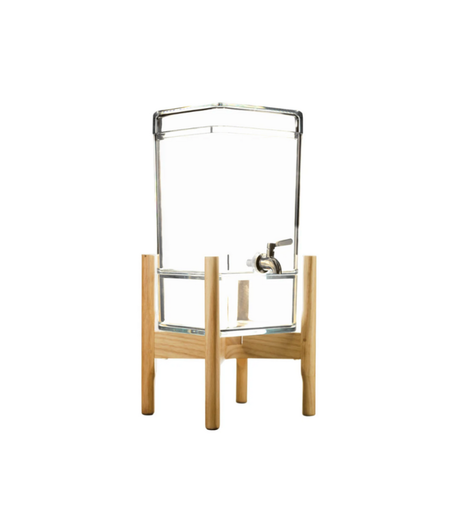 Cascade Beverage Dispenser & Wooden Stand