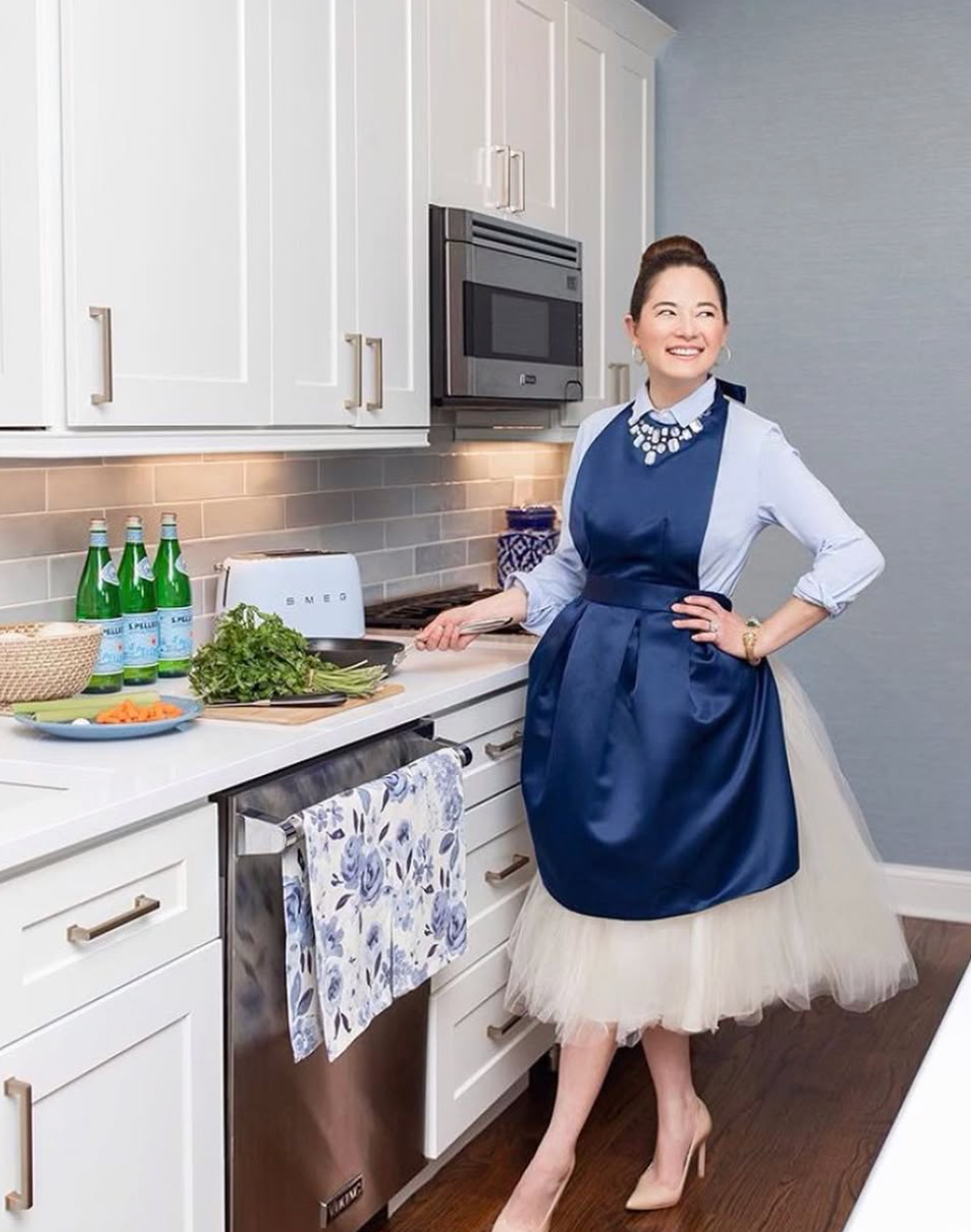 Satin Jeweled Apron