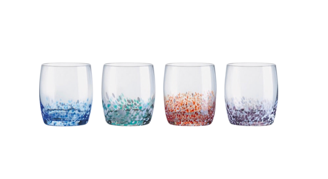 Speckle Multi-Colored Glasses - Set of 4