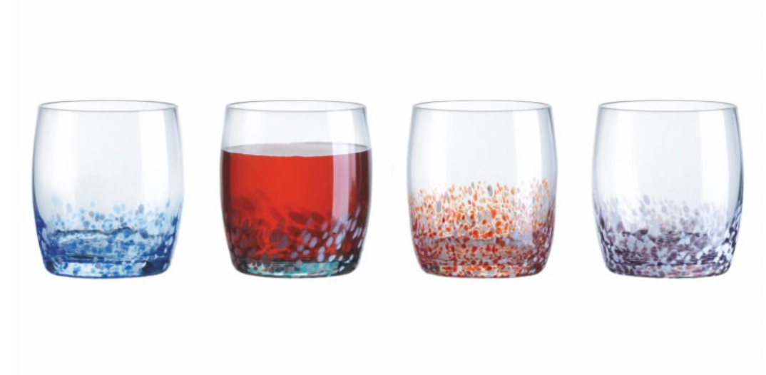 Speckle Multi-Colored Glasses - Set of 4