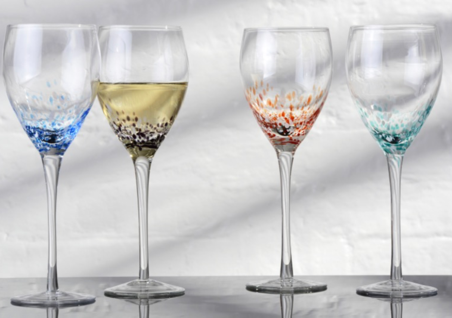 Speckle Multi-Colored Glasses - Set of 4