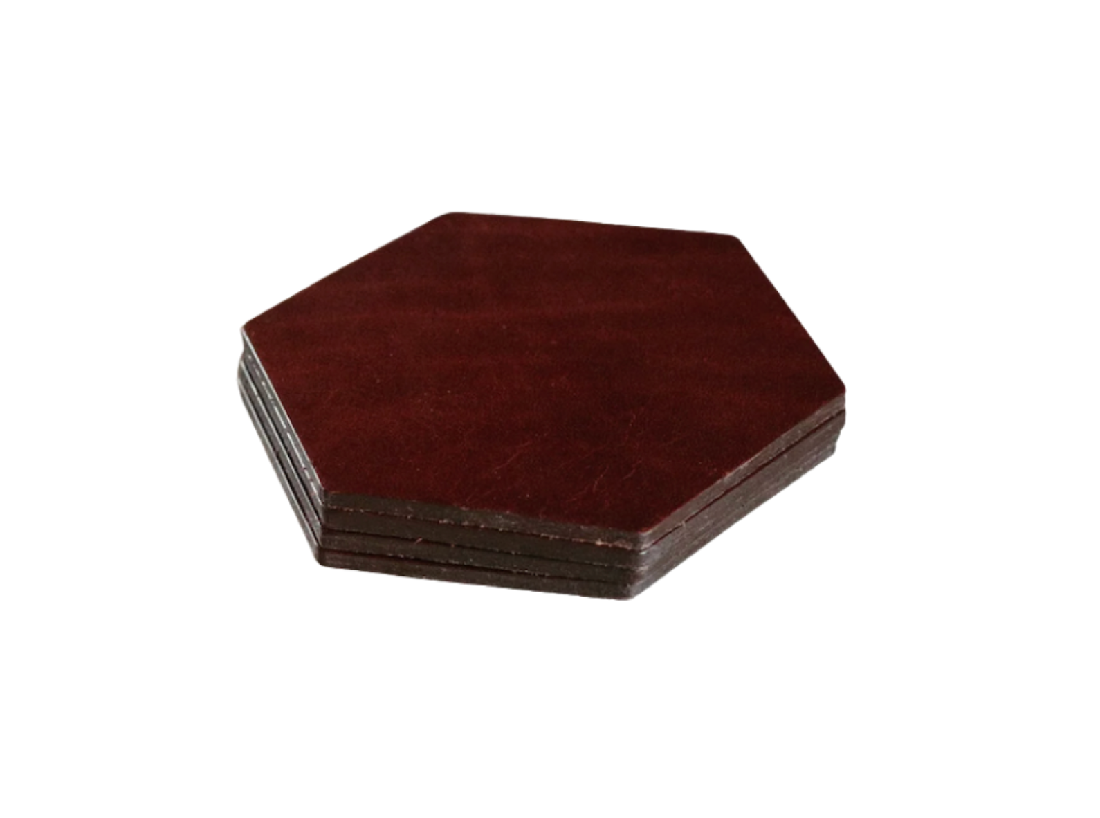 Hexagonal Leather Coasters - Set of 4 - Thumbnail 4
