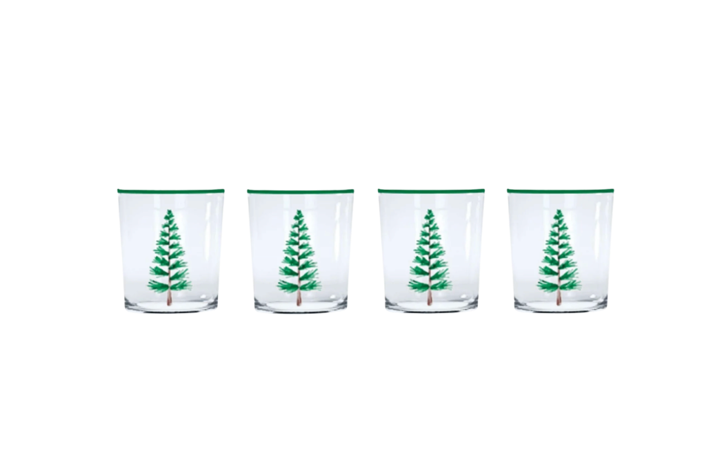 Woodland Trees Double Old Fashion Glasses Set