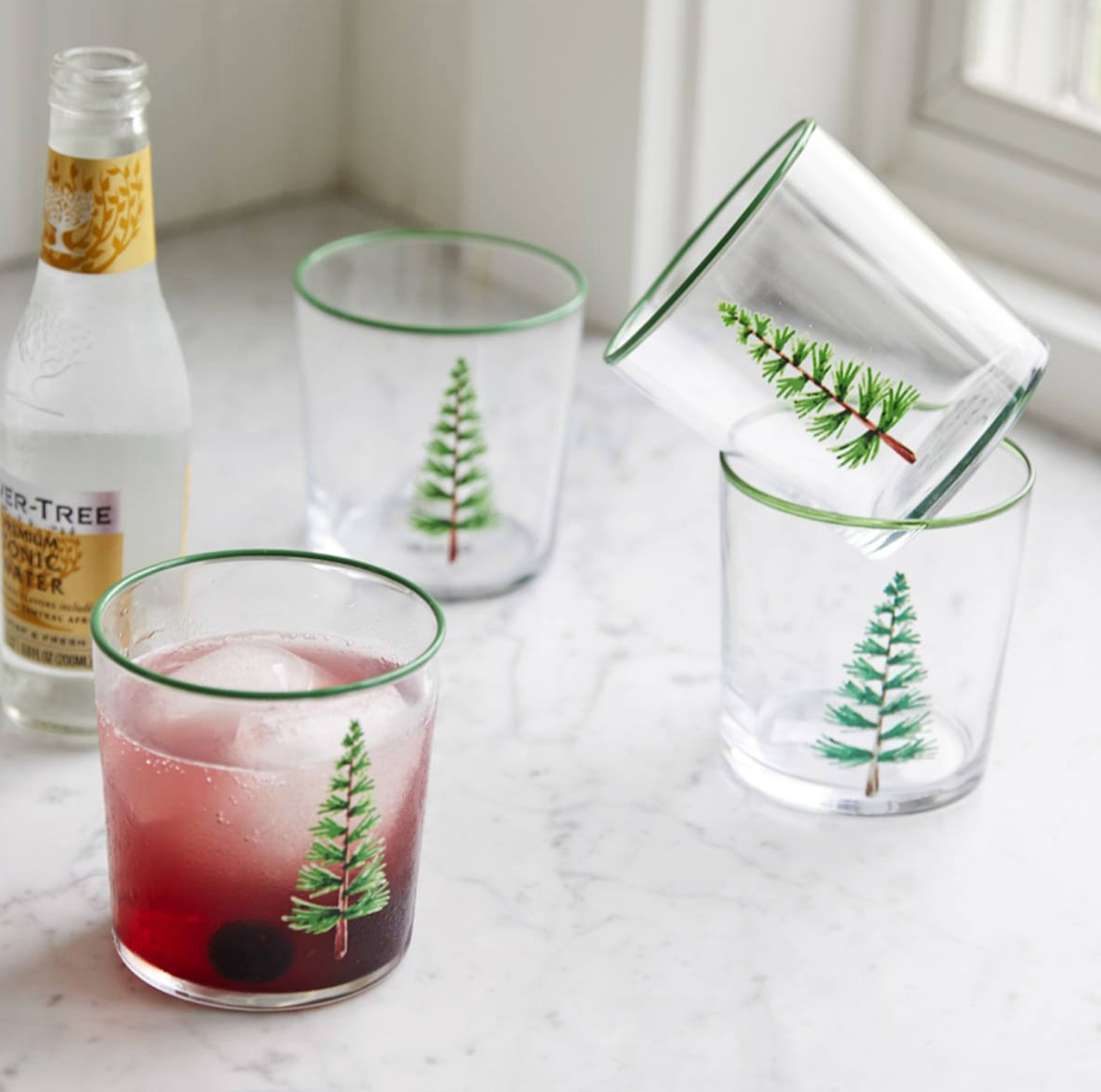 Woodland Trees Double Old Fashion Glasses Set