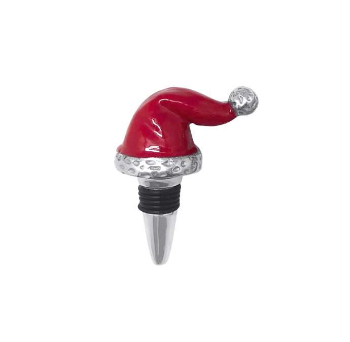 Mariposa Red Santa Hat Bottle Stopper