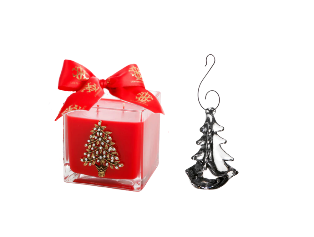 Evergreen Candlelight & Ornament Set