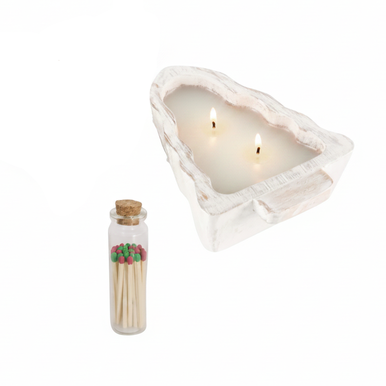 White Christmas Holiday Candle Set