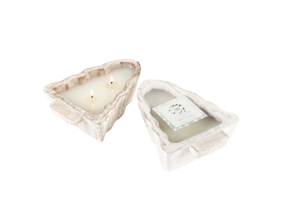 White Christmas Holiday Candle Set