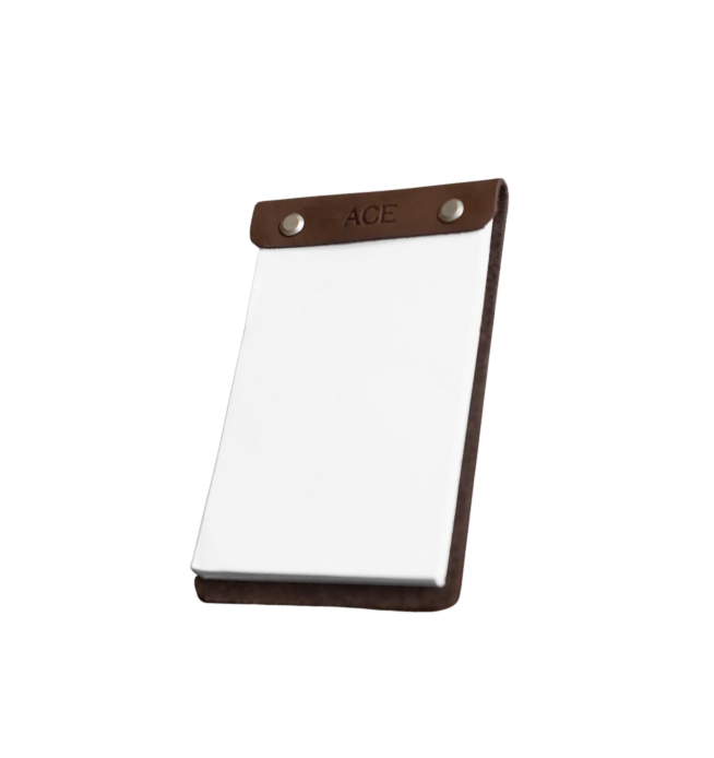 Leather Desk Jotter & Holiday Shortbread Set