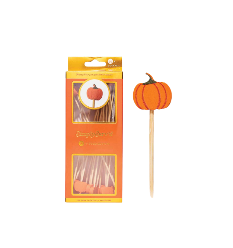 Pumpkin Themed Large Cocktail Picks