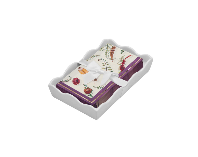 Thanksgiving Guest Towels with Ceramic Napkin Tray