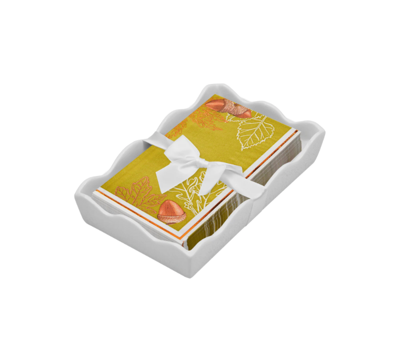Thanksgiving Guest Towels with Ceramic Napkin Tray