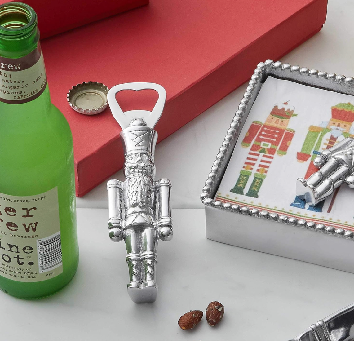 Nutcracker Holiday Beer Mug & Bottle Opener Set