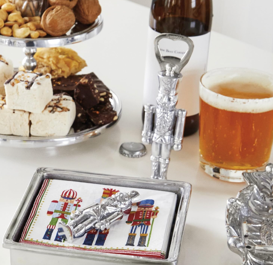 Nutcracker Holiday Beer Mug & Bottle Opener Set