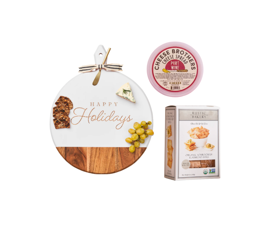 Happy Holidays Entertaining Cheese Board Set