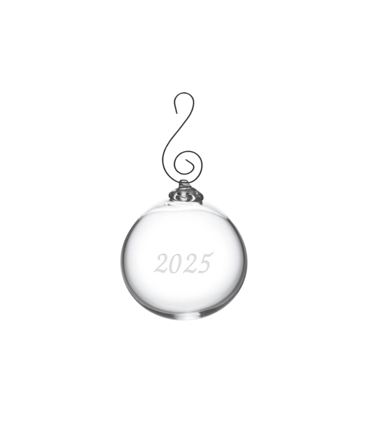 Round Glass Ornament — 2025