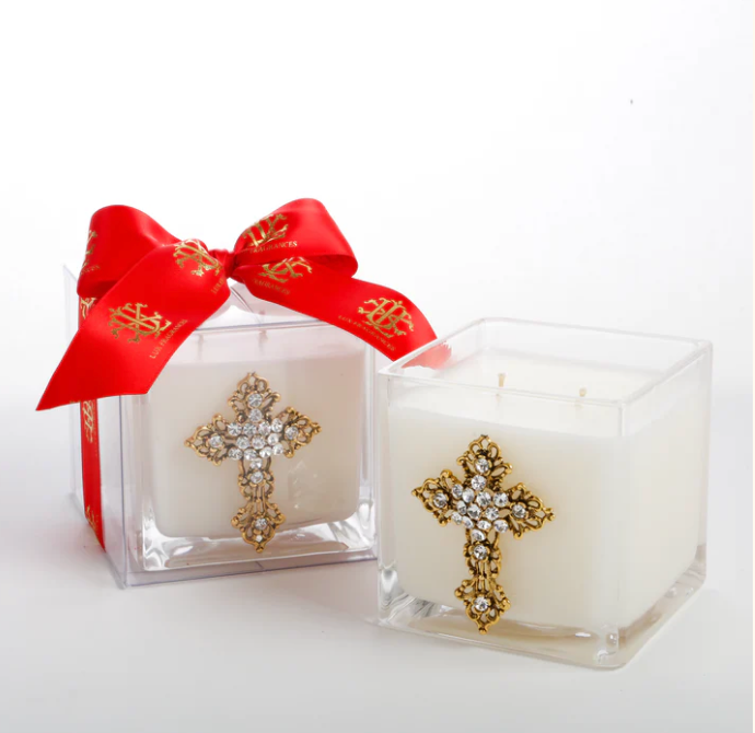 O’ Holy Night Cross Glass Candle