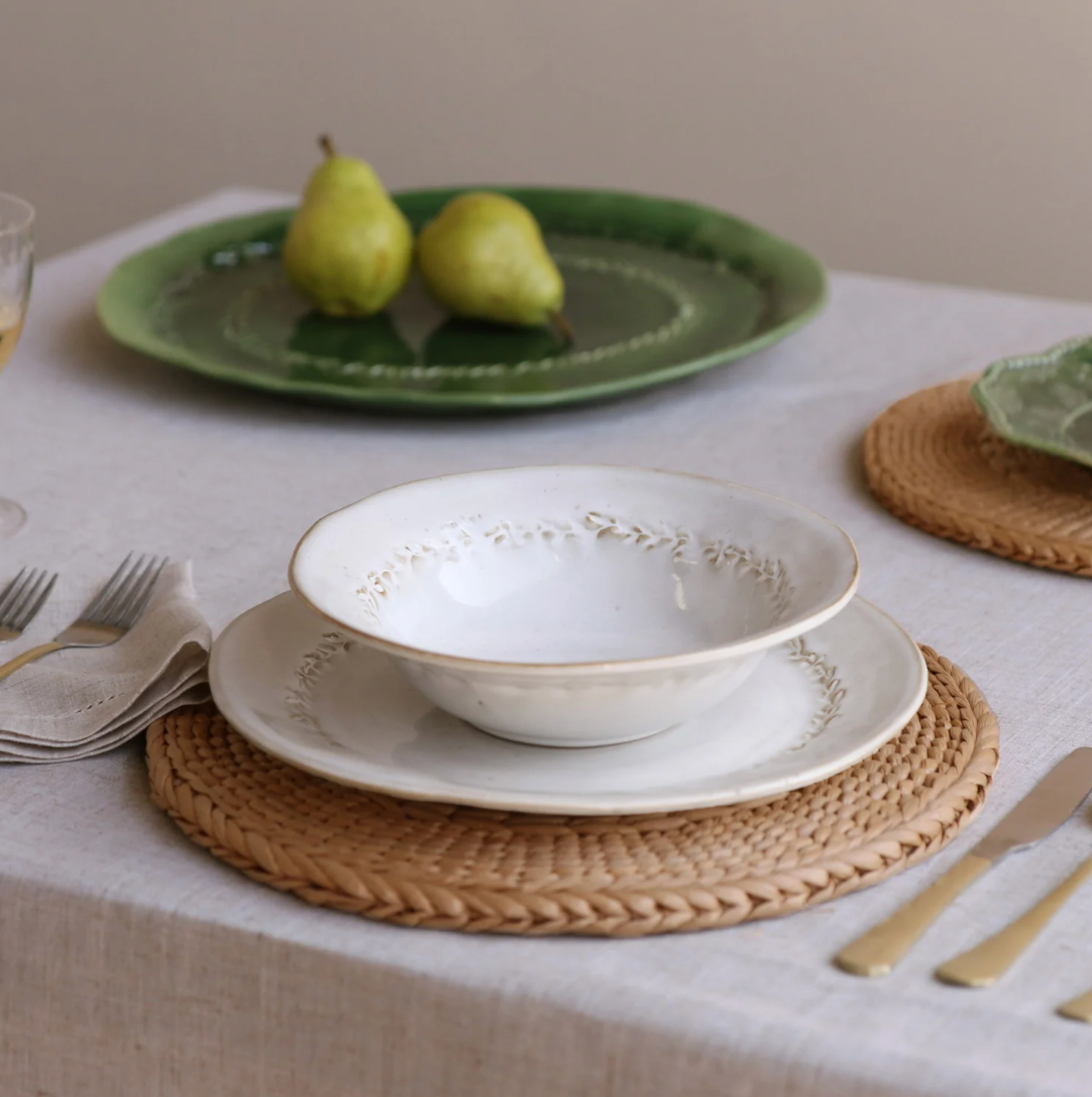 Green Ceramic Valentina Oval Platter