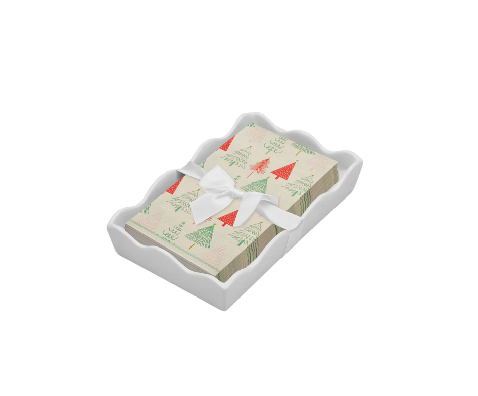 Holiday Guest Towels & Ceramic Tray Set