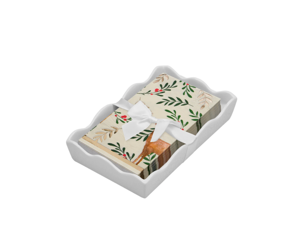 Holiday Guest Towels & Ceramic Tray Set