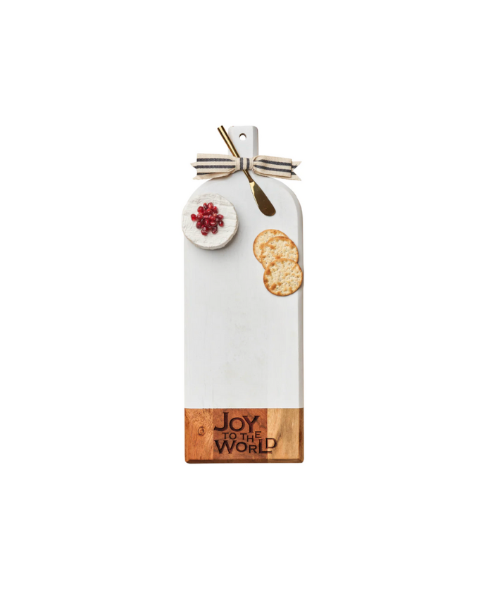 Joy To The World Acacia White Serving Board