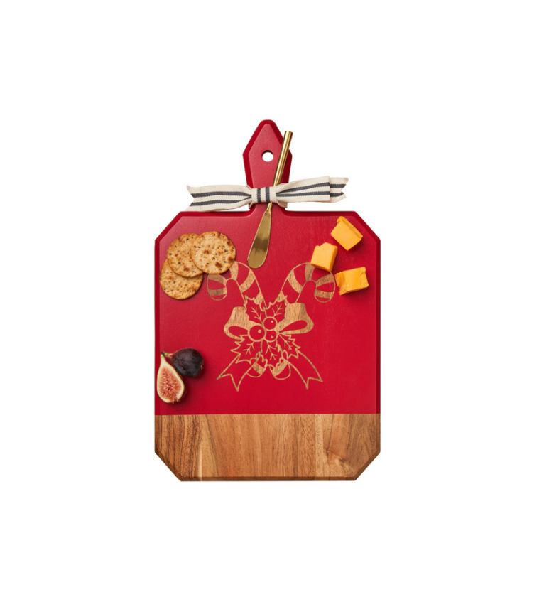 Candy Cane Acacia Red Serving Board