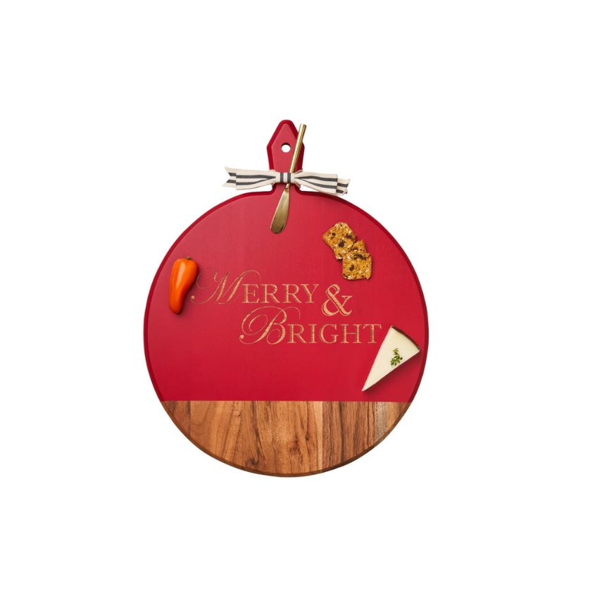 Merry & Bright Acacia Red Serving Board