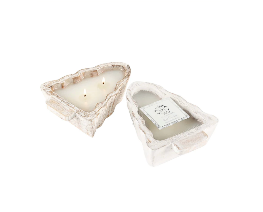 White Tree Wood Bowl Candle