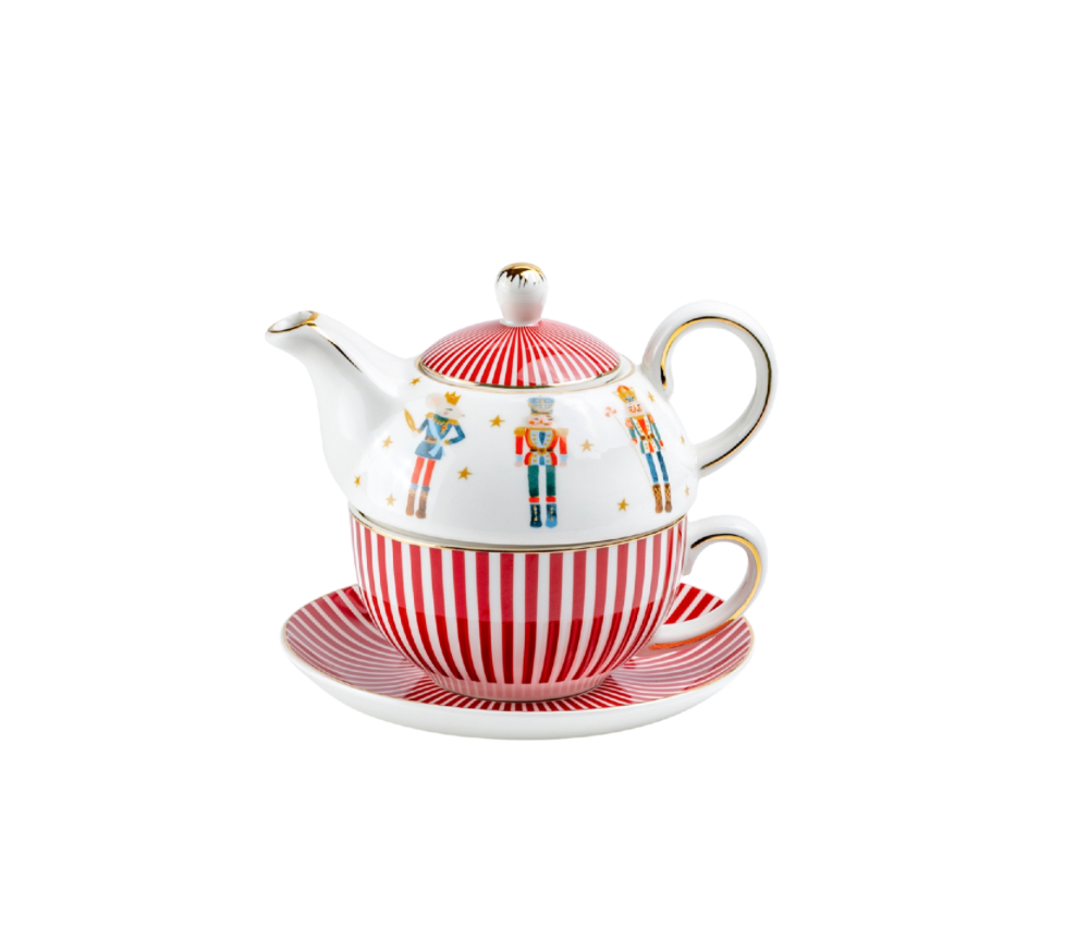 Nutcracker Wonderland Porcelain Tea Set for One