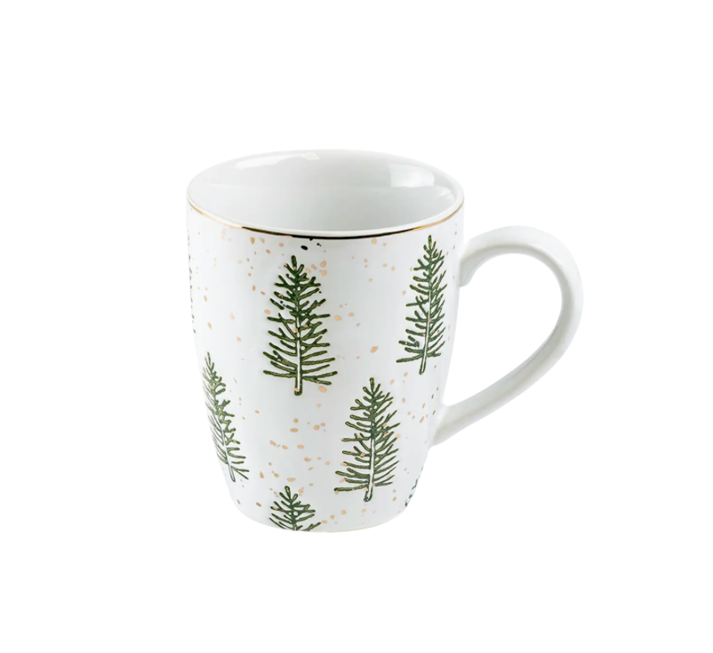 Snowy Pine Trees Festive Mug