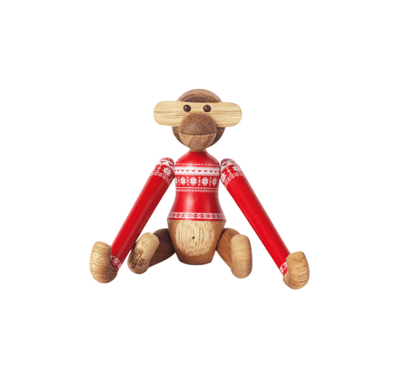 Mini Monkey in Christmas Sweater Figurine