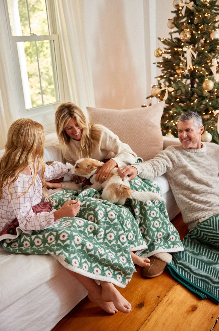 Floral Jacquard Throw Blanket