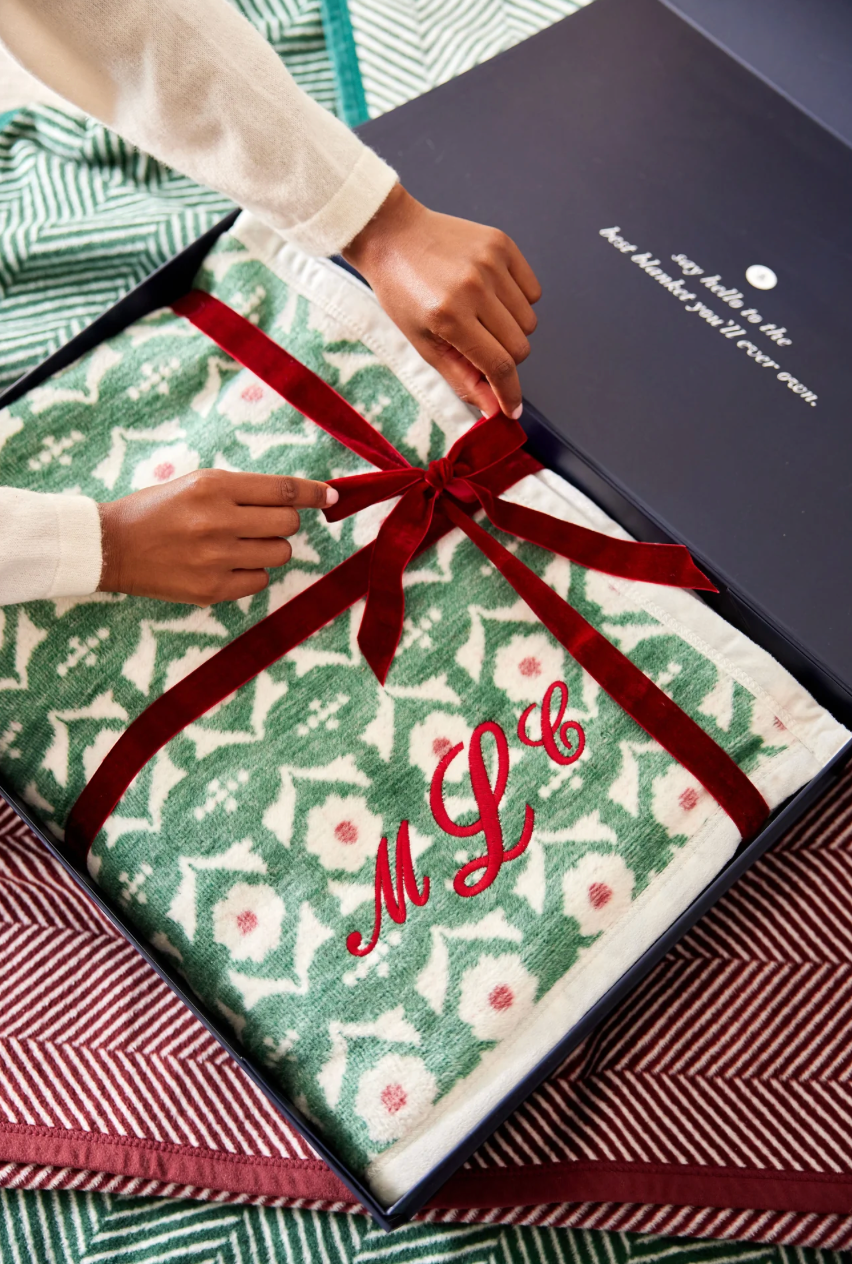 Floral Jacquard Throw Blanket
