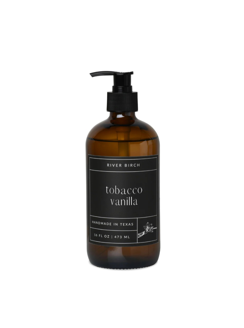 16 oz Holiday Handmade Soap in Amber Glass Bottle - Multiple Scents