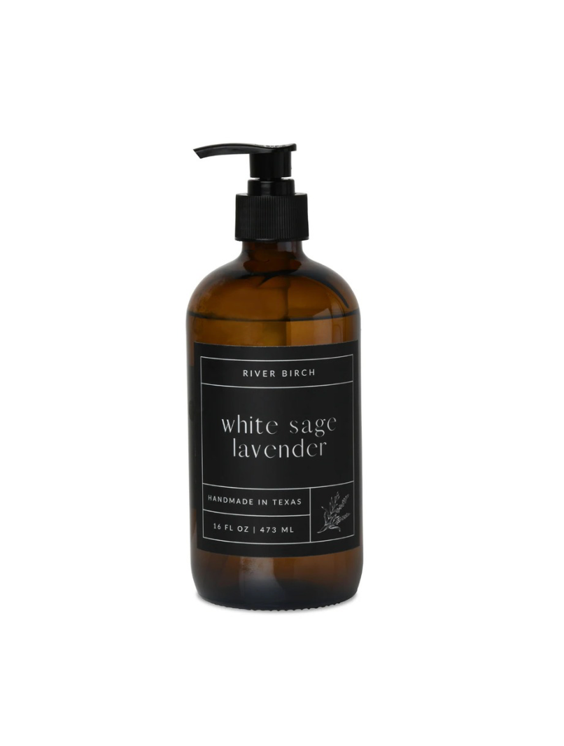 16 oz Holiday Handmade Soap in Amber Glass Bottle - Multiple Scents