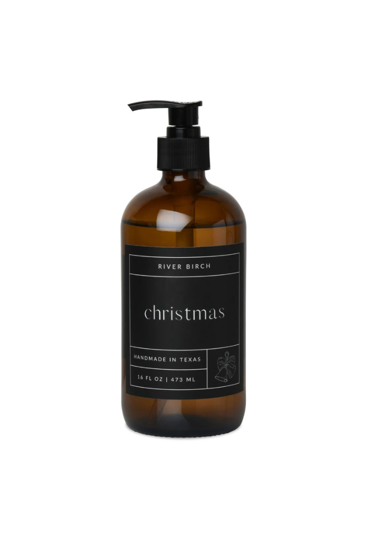 16 oz Holiday Handmade Soap in Amber Glass Bottle - Multiple Scents