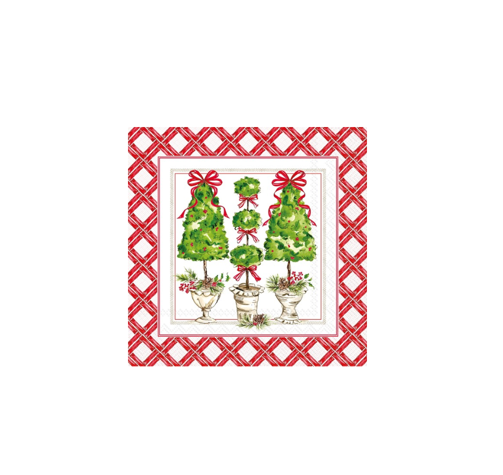 Holly Topiary Cocktail Napkins