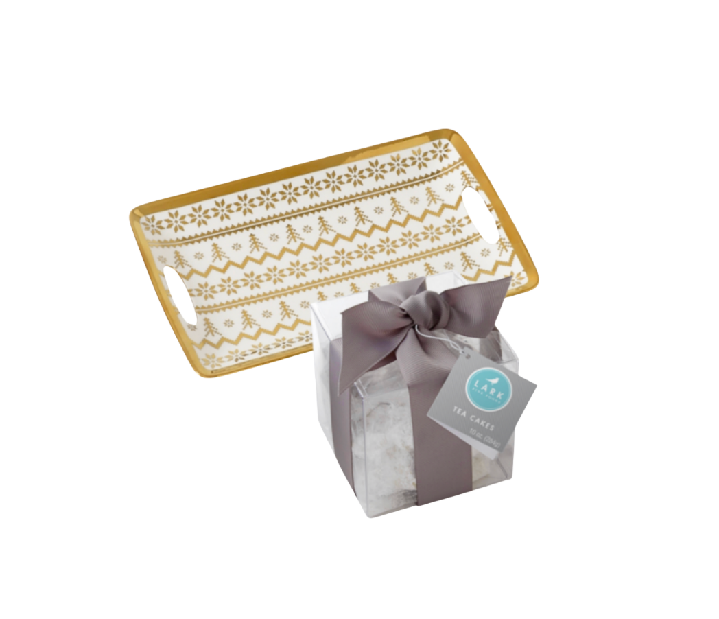 Holiday Tray & Tea Cakes Set